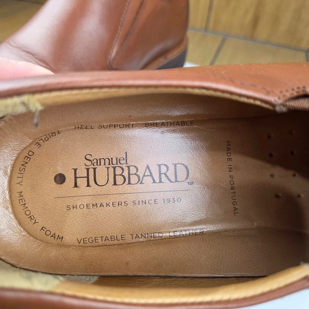Samuel Hubbard Free Spirit Tan Leather Slip On Loafers Vibram Mens 9.5 M M2190